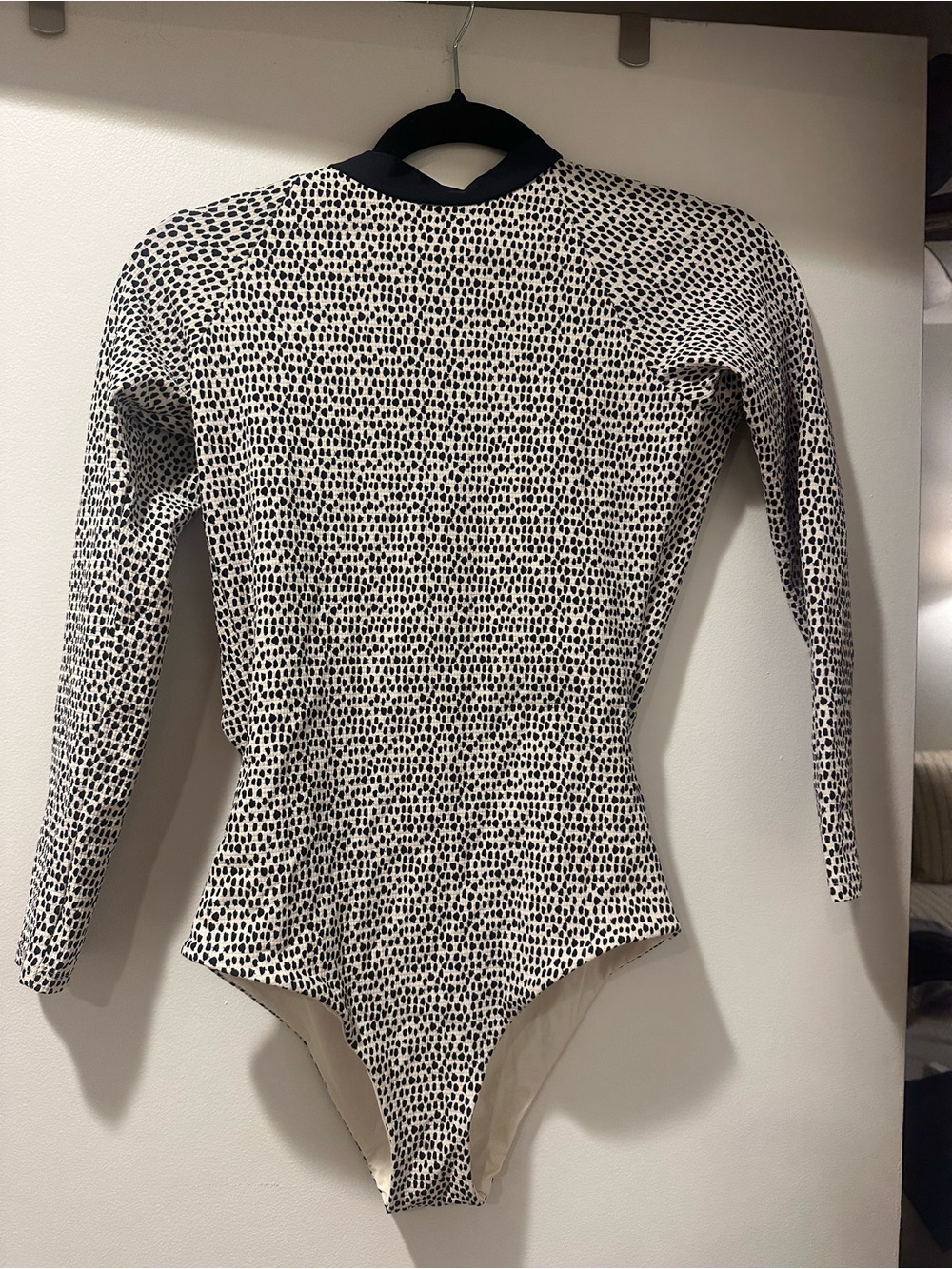 L*SPACE Long-Sleeve Black & White Printed Swimsuit